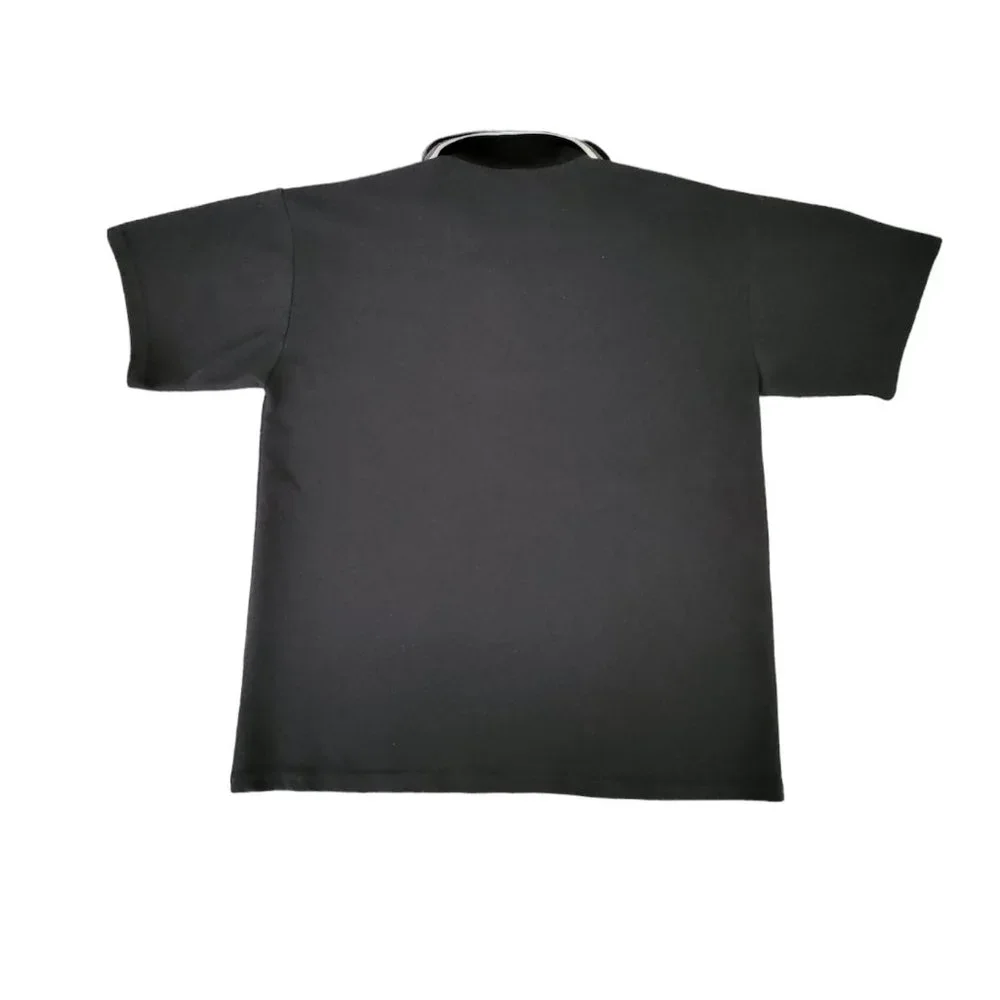 Vintage Men's Nike Embroidered Big Swoosh Polo Black‎ Shirt 90s Short Sleeves